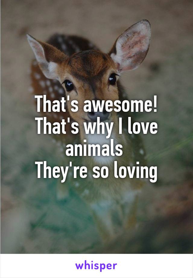 That's awesome!
That's why I love animals 
They're so loving