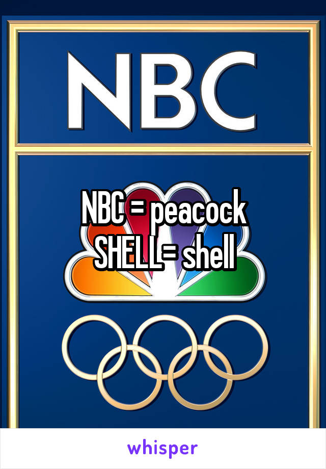 NBC = peacock
SHELL= shell