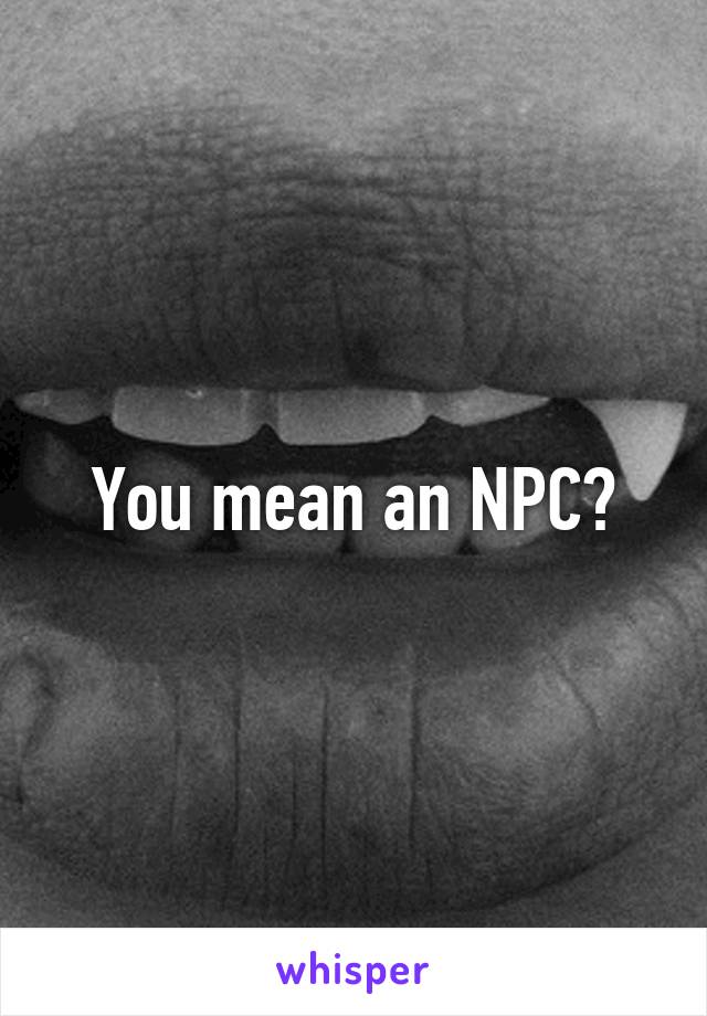 You mean an NPC?