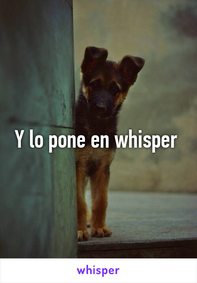 Y lo pone en whisper 