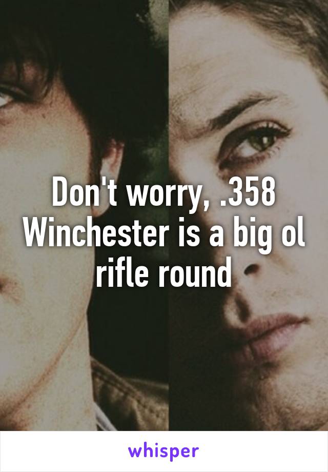 Don't worry, .358 Winchester is a big ol rifle round