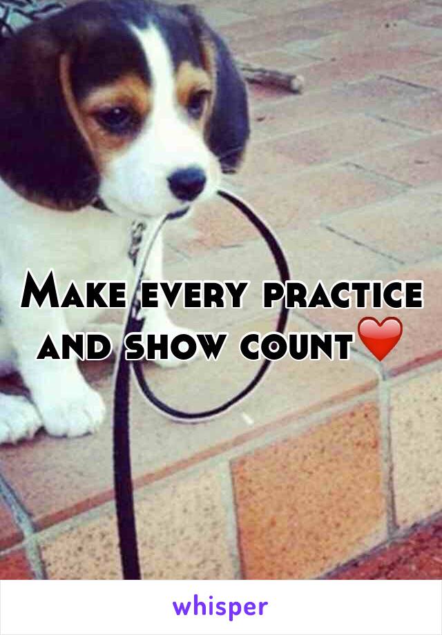 Make every practice and show count❤️