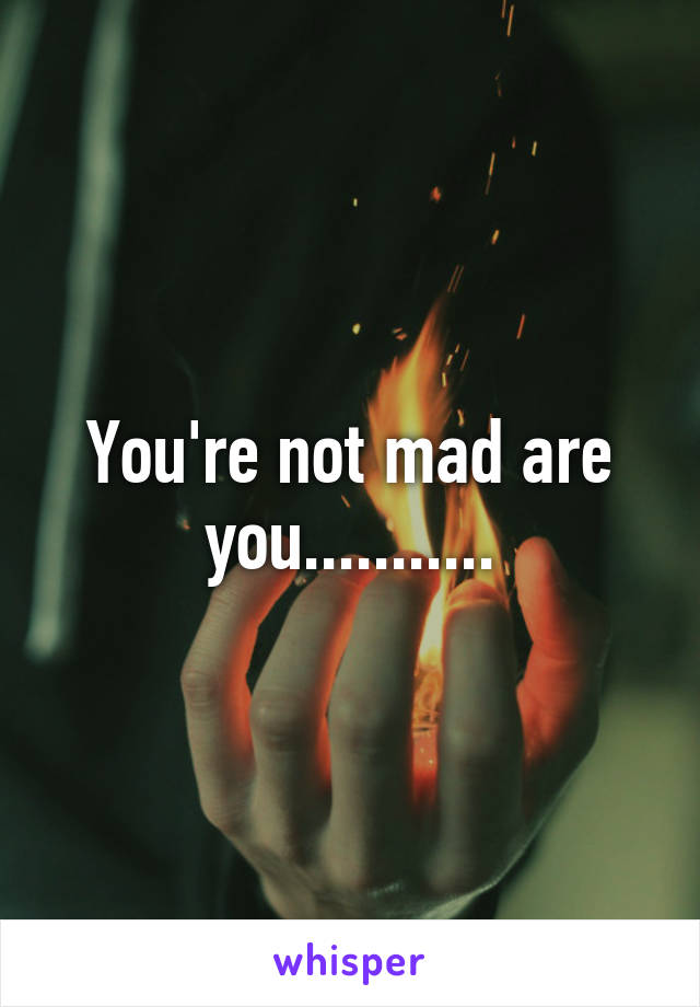 You're not mad are you...........