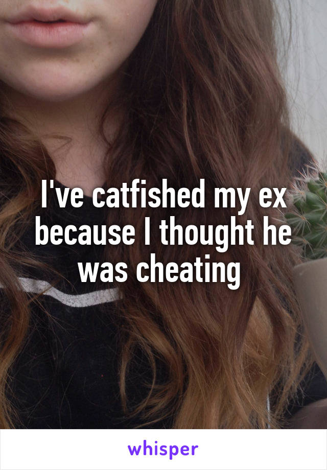 I've catfished my ex because I thought he was cheating 