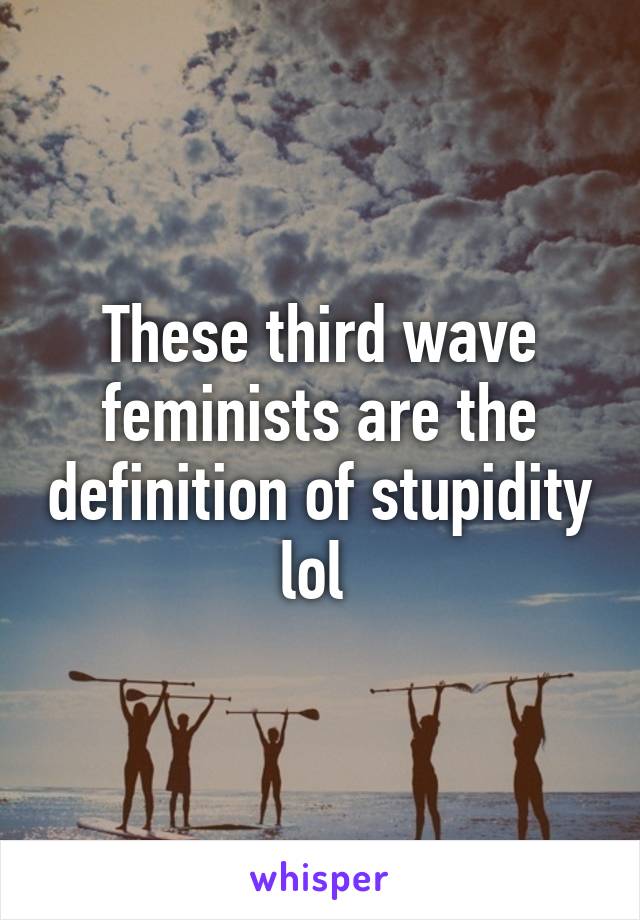 These third wave feminists are the definition of stupidity lol 