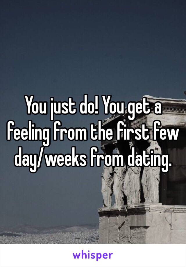 You just do! You get a feeling from the first few day/weeks from dating. 