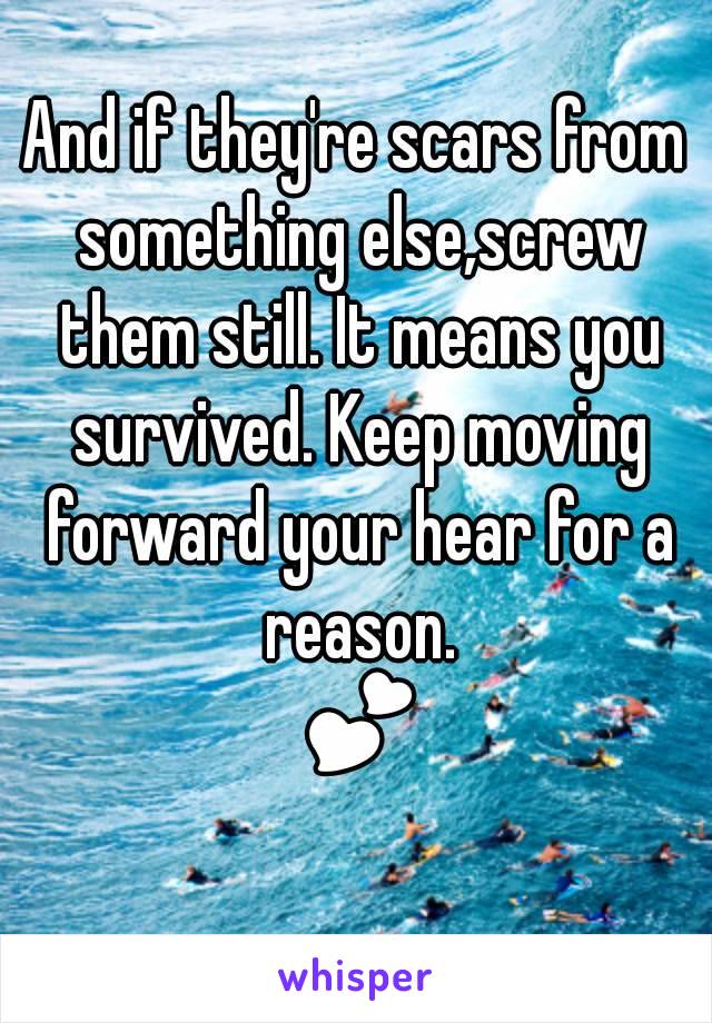 And if they're scars from something else,screw them still. It means you survived. Keep moving forward your hear for a reason. 💕