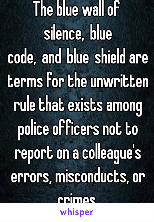 police blue code of silence