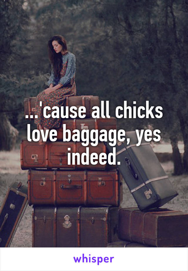 ...'cause all chicks love baggage, yes indeed.