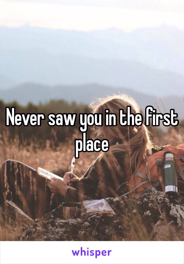 Never saw you in the first place 