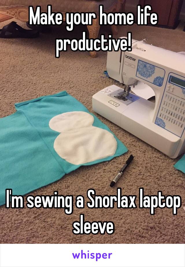 Make your home life productive! 





I'm sewing a Snorlax laptop sleeve