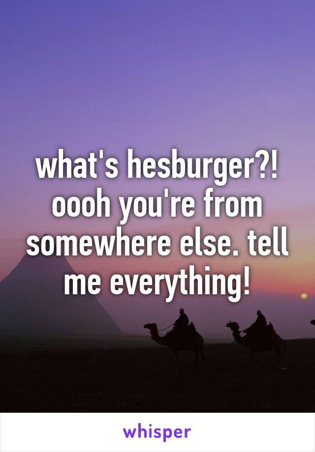 what's hesburger?! oooh you're from somewhere else. tell me everything!