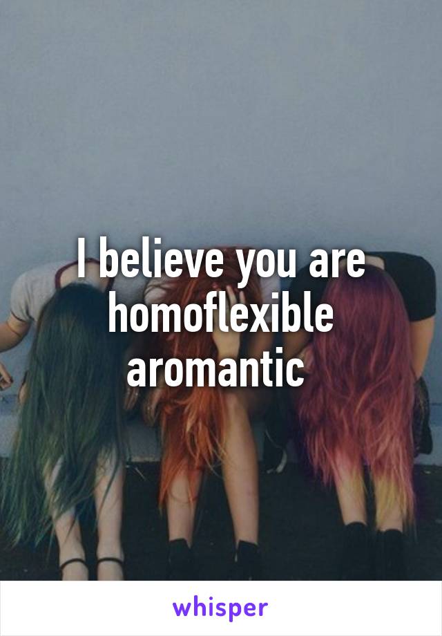 I believe you are homoflexible aromantic 