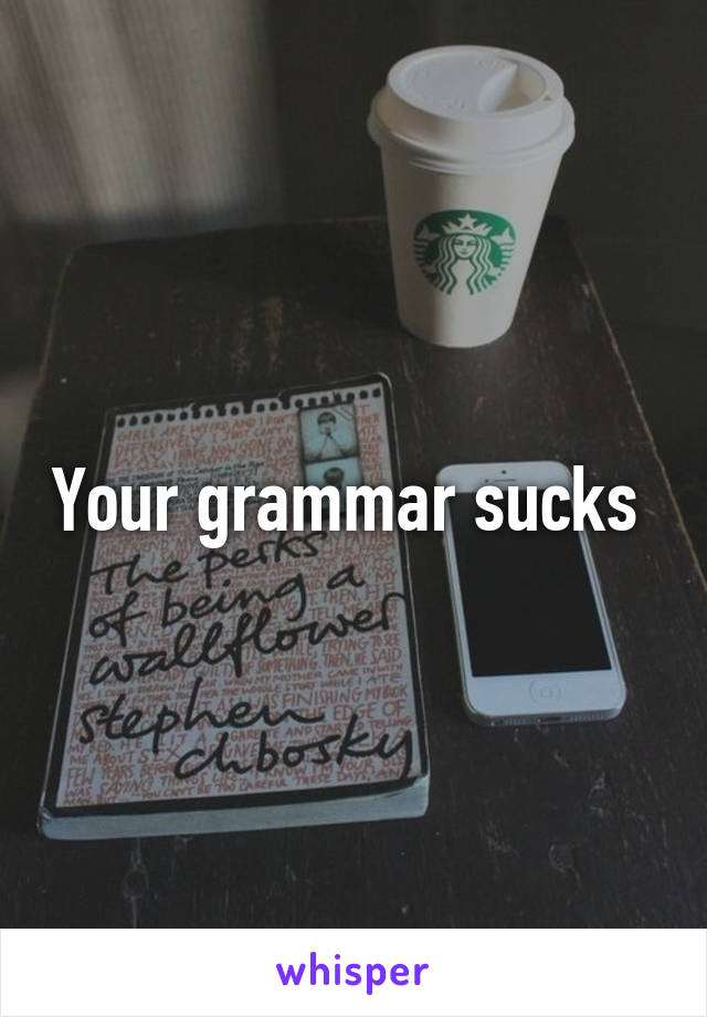 Your grammar sucks 