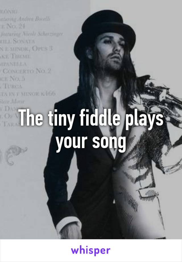 The tiny fiddle plays your song