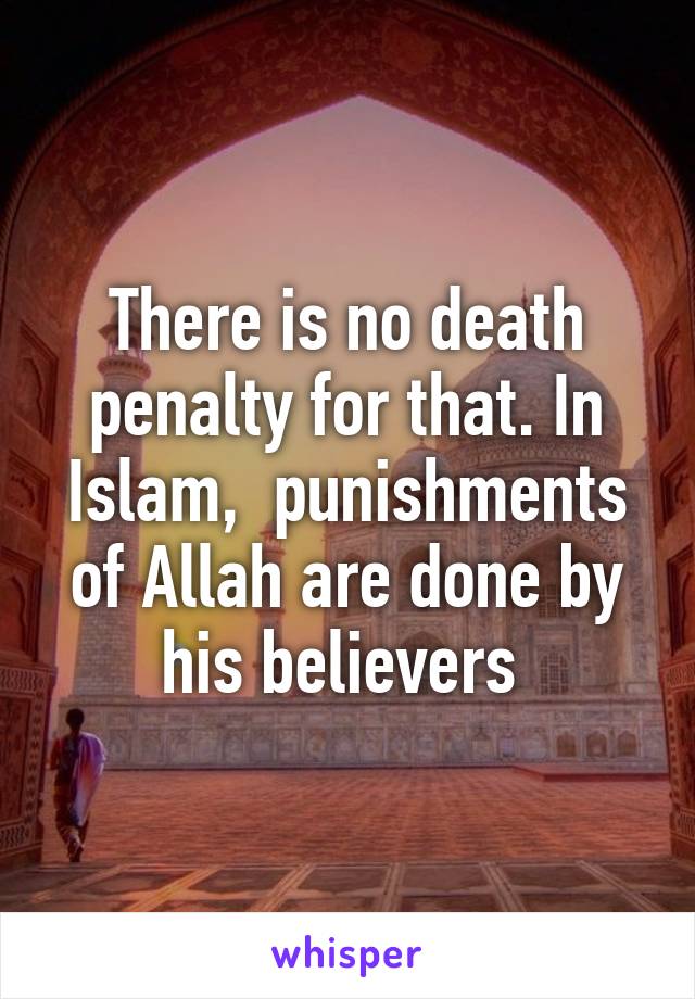 There is no death penalty for that. In Islam,  punishments of Allah are done by his believers 