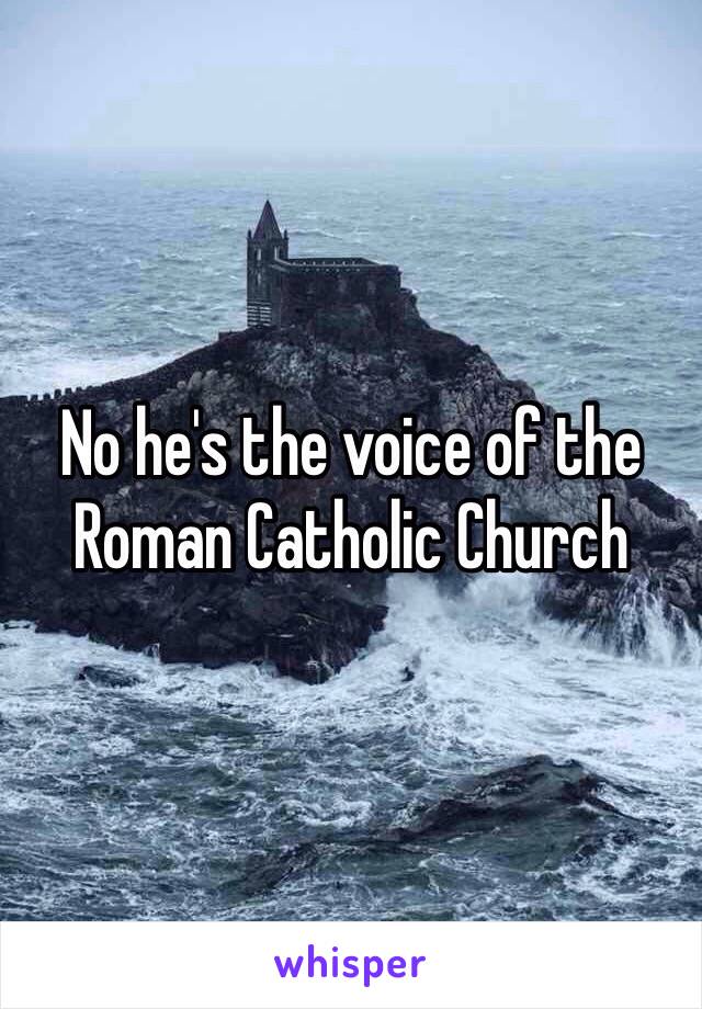 No he's the voice of the Roman Catholic Church