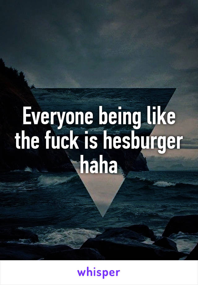 Everyone being like the fuck is hesburger haha