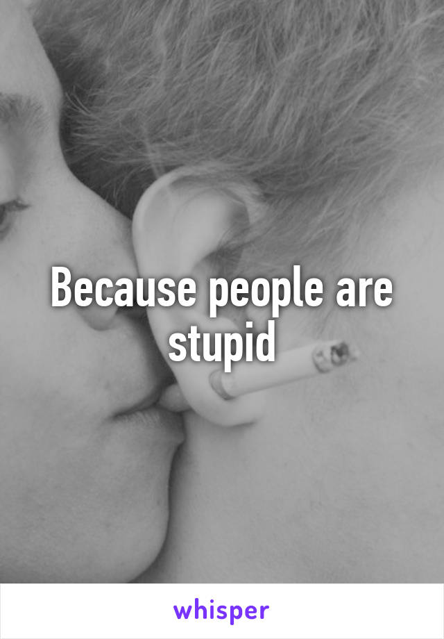 Because people are stupid