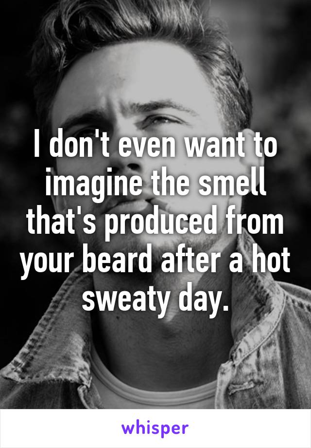 I don't even want to imagine the smell that's produced from your beard after a hot sweaty day.