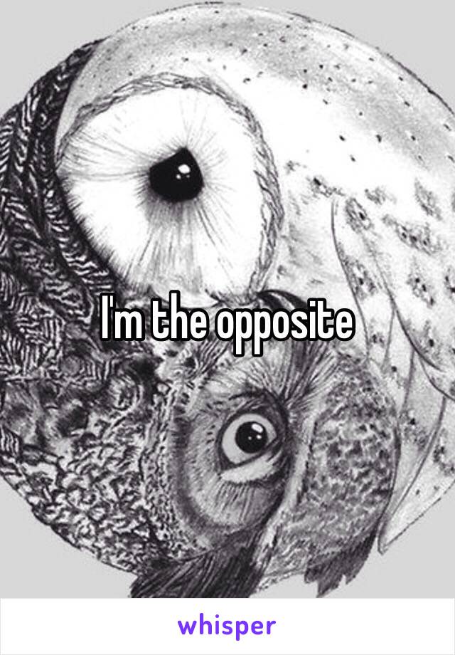 I'm the opposite 