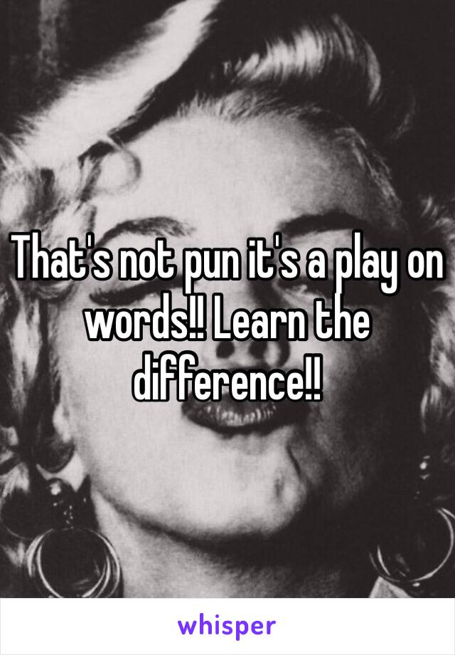 That's not pun it's a play on words!! Learn the difference!!