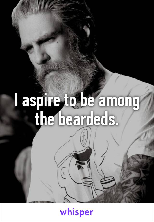 I aspire to be among the beardeds.