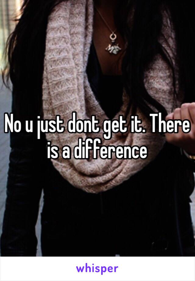 No u just dont get it. There is a difference