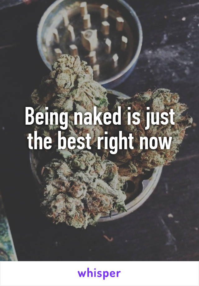 Being naked is just the best right now
