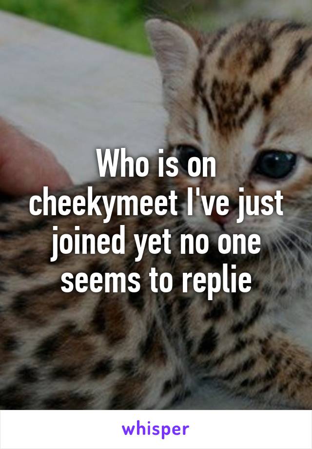 Who is on cheekymeet I've just joined yet no one seems to replie