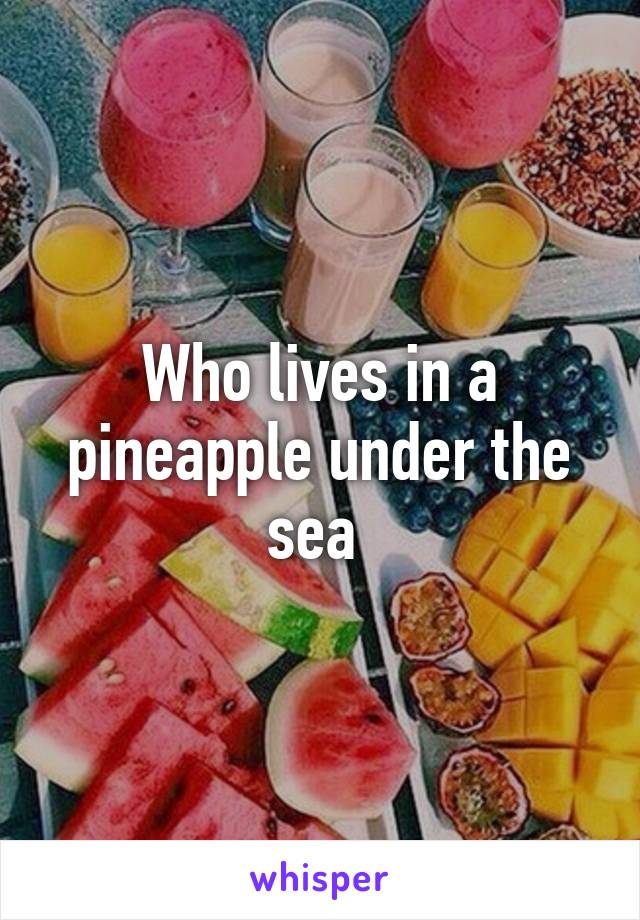 Who lives in a pineapple under the sea 