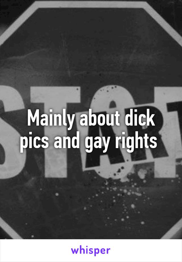 Mainly about dick pics and gay rights 