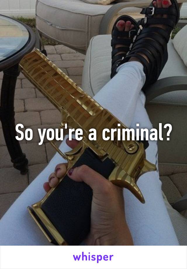 So you're a criminal?