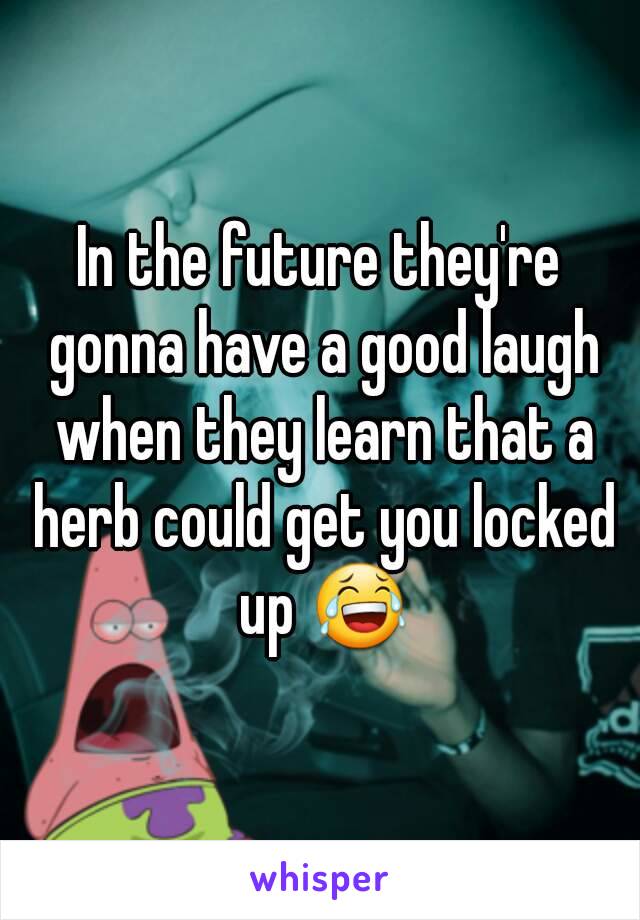 In the future they're gonna have a good laugh when they learn that a herb could get you locked up 😂