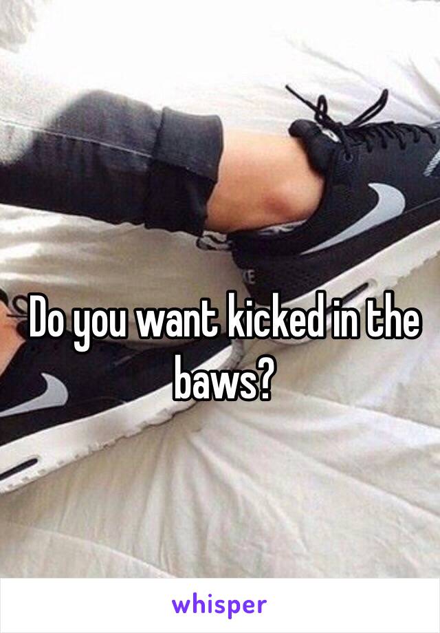 Do you want kicked in the baws?