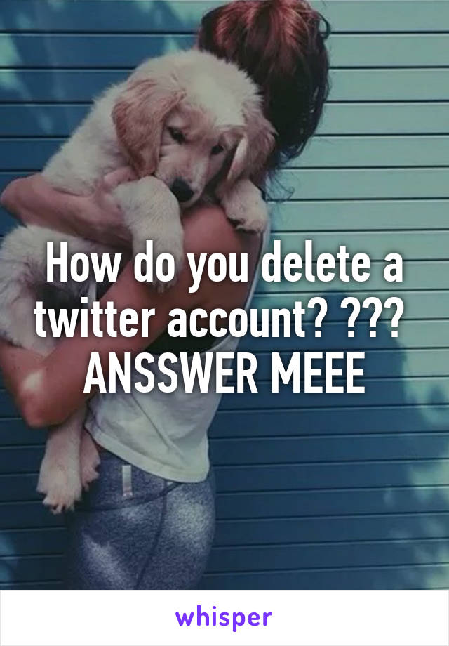 How do you delete a twitter account? ???  ANSSWER MEEE