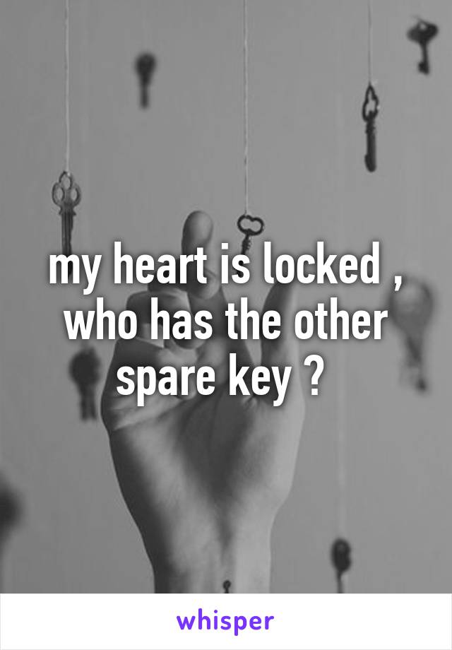 my heart is locked , who has the other spare key ? 