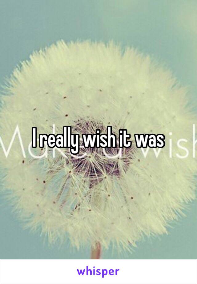 I really wish it was 