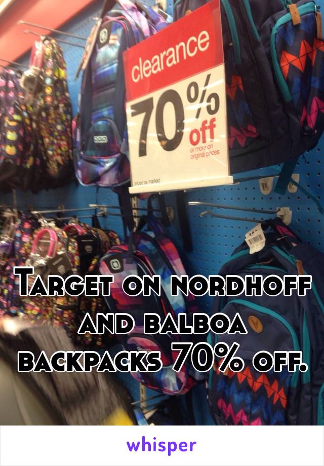 Target on nordhoff and balboa backpacks 70% off. 