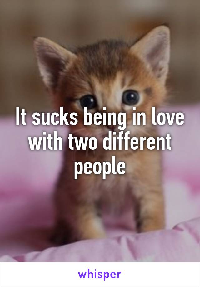 It sucks being in love with two different people