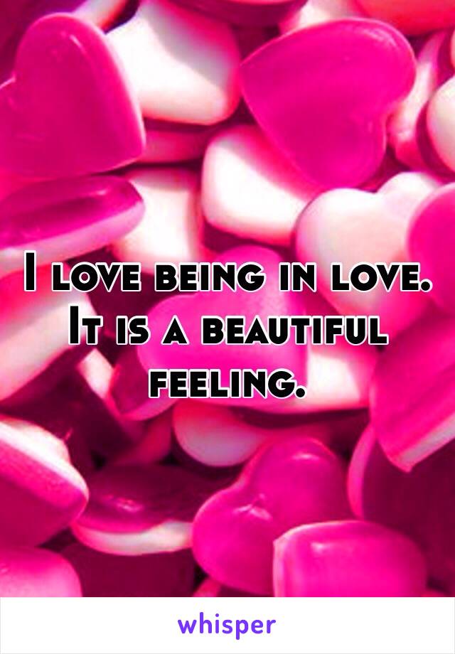 I love being in love. It is a beautiful feeling. 