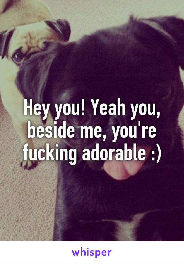 Hey you! Yeah you, beside me, you're fucking adorable :)