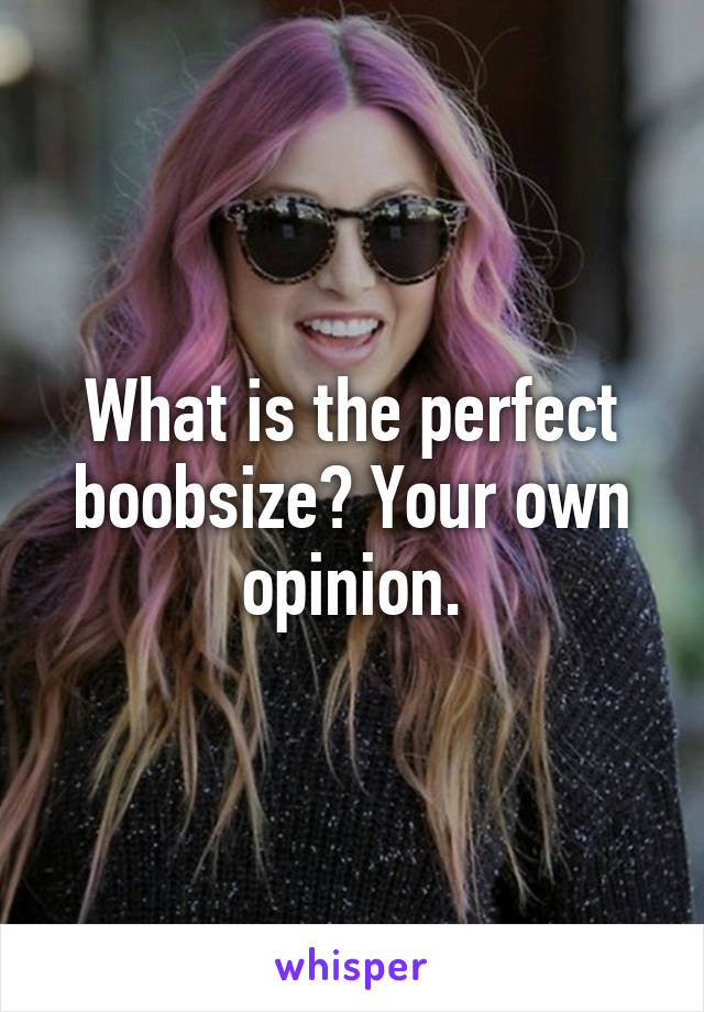 What is the perfect boobsize? Your own opinion.