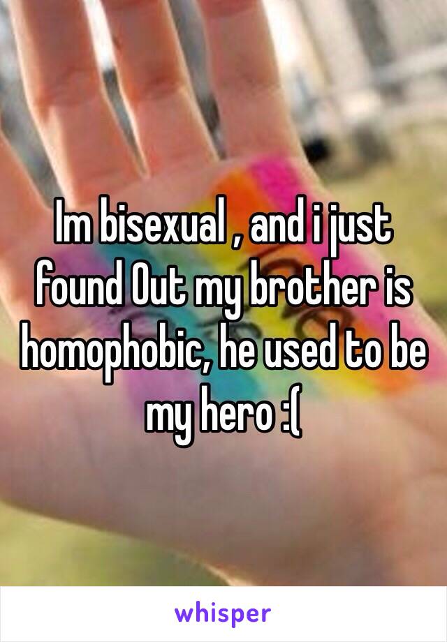 Im bisexual , and i just found Out my brother is homophobic, he used to be my hero :(