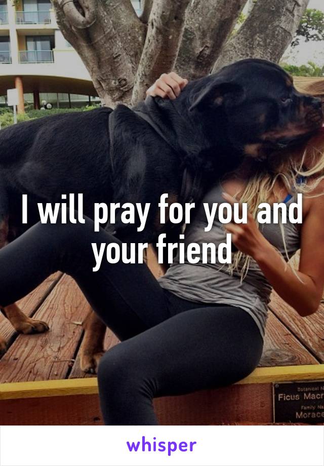 I will pray for you and your friend