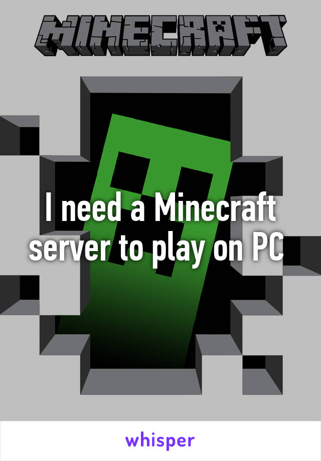 I need a Minecraft server to play on PC 