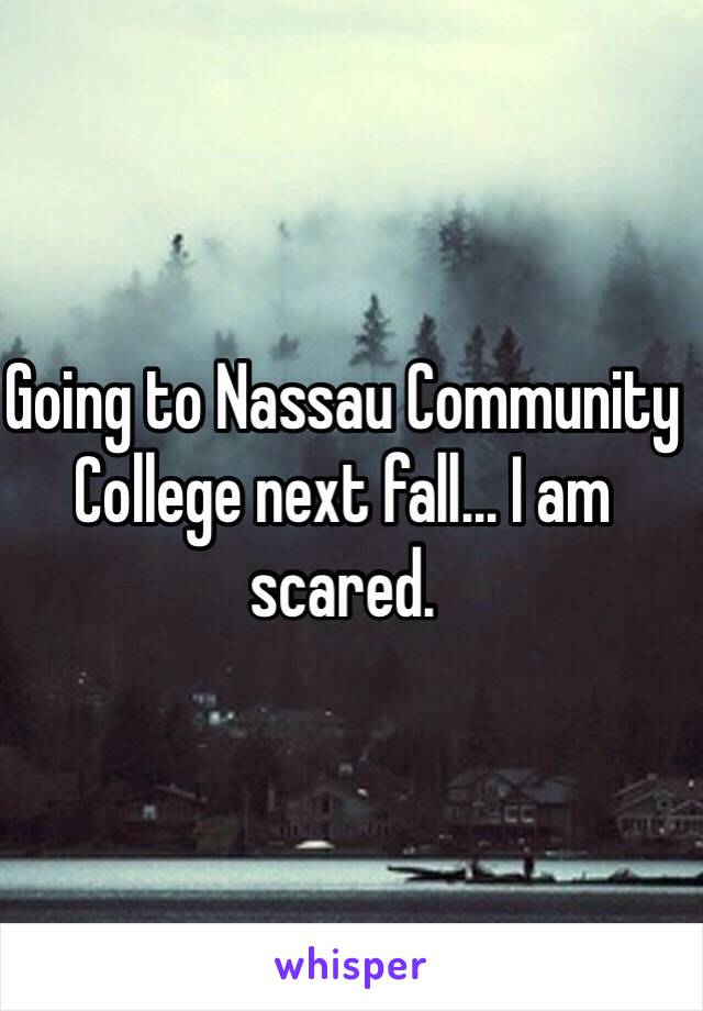 Going to Nassau Community College next fall... I am scared.