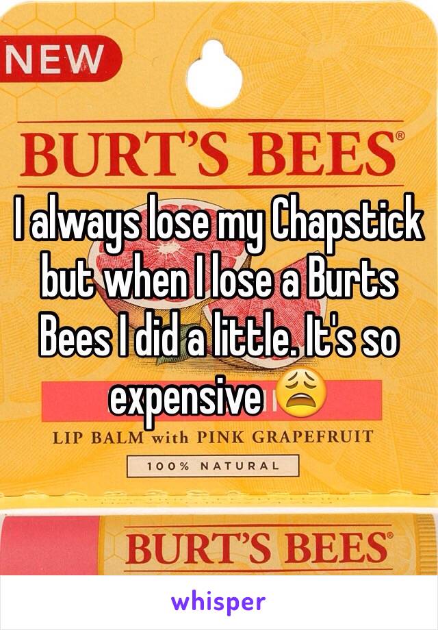 I always lose my Chapstick but when I lose a Burts Bees I did a little. It's so expensive 😩