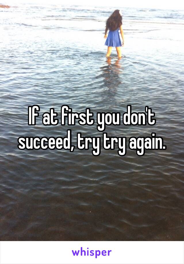 If at first you don't succeed, try try again. 