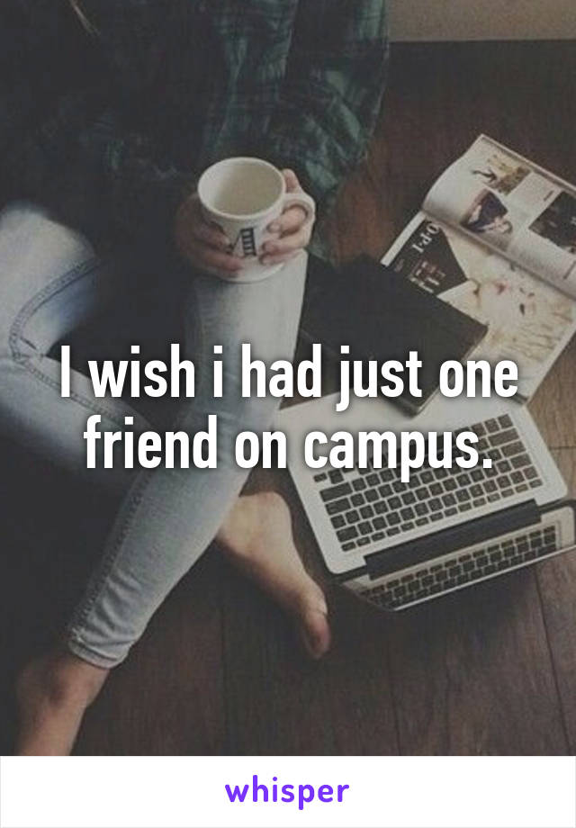 I wish i had just one friend on campus.